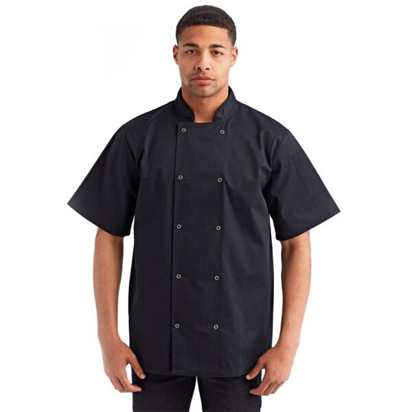 Unisex Ten Studded Front Short Sleeve Chef Coat Vignette